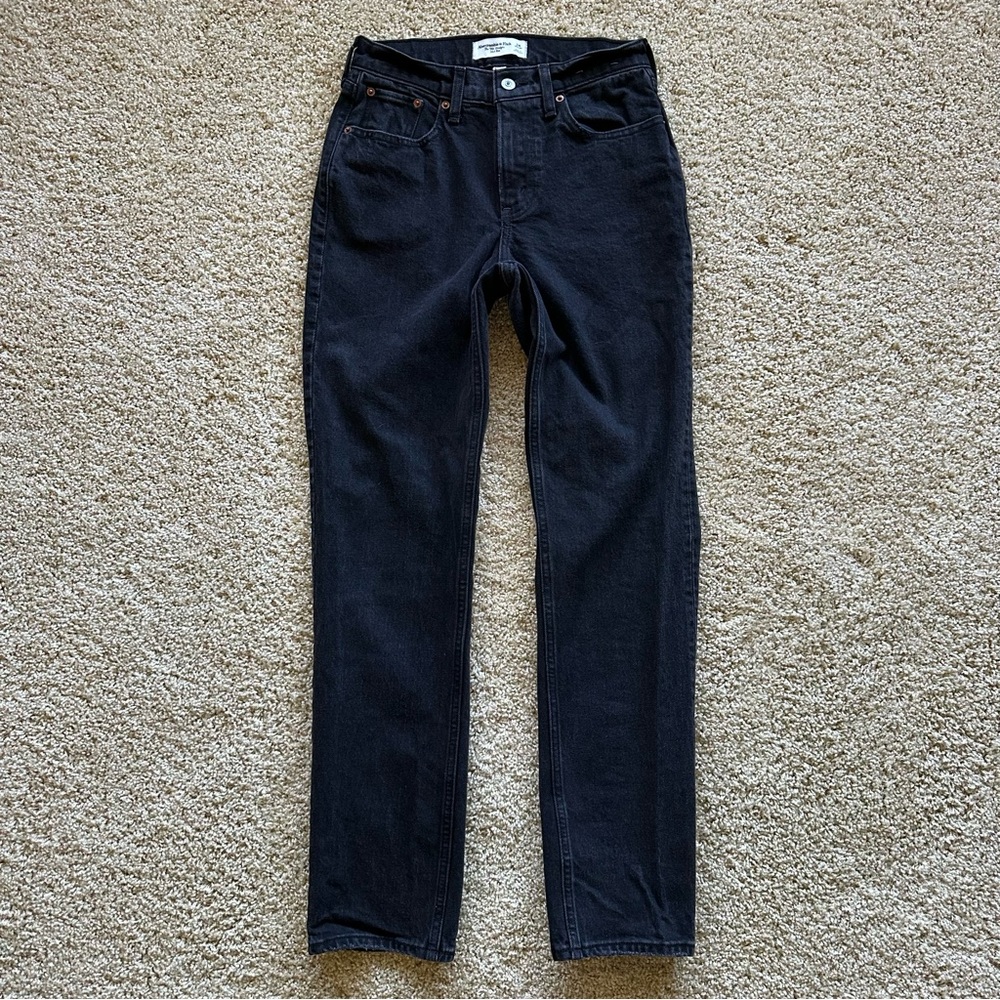 Abercrombie & Fitch Women's Straight Leg Jeans - Black